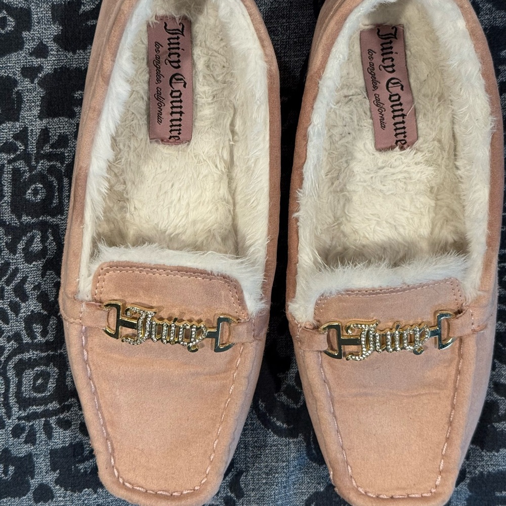 Juicy Couture Blush Loafers with Gold Detail